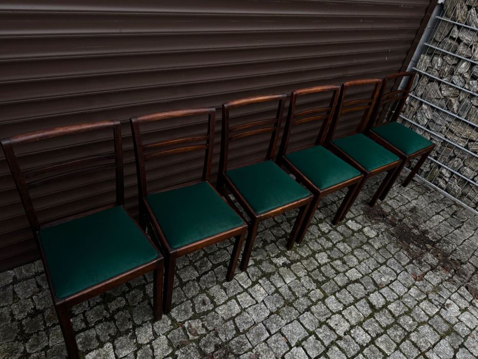 Krzesła PRL lata 50 w stylu ala Art Deco antyk 6 szt drewniane retro