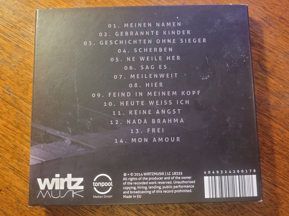 CD Wirtz Unplugged 2015 Wirtzmusic/ digipack