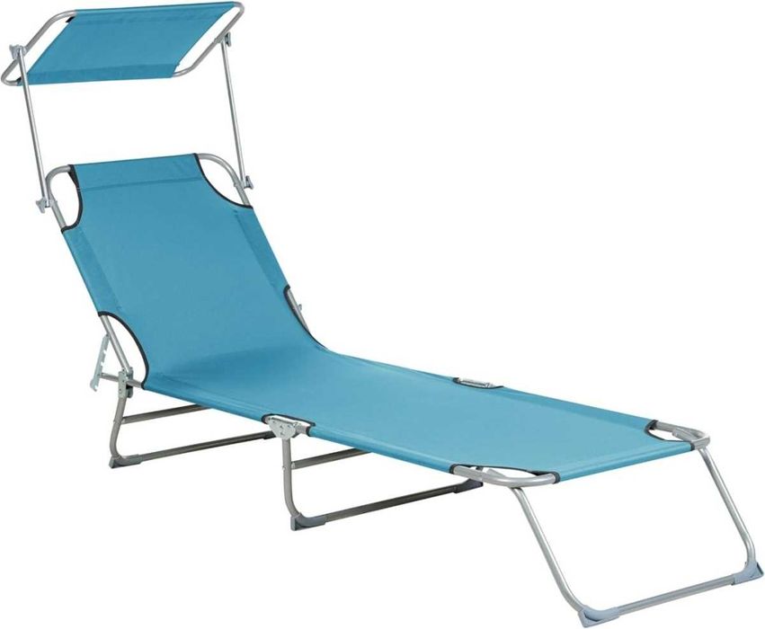 Nowy leżak ogrodowy Beliani FOLIGNO z daszkiem – idealny na lato!