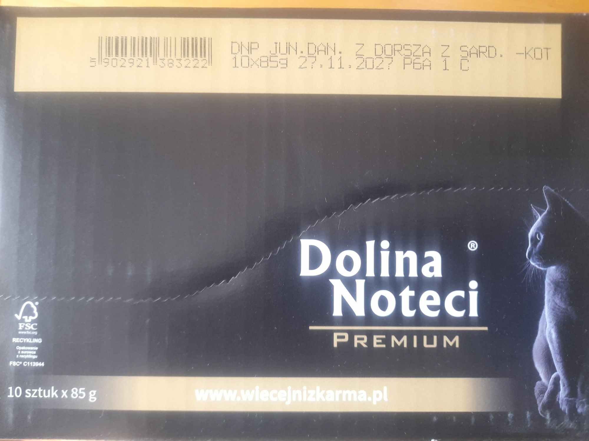 Dorsz z sardynką 10x85g Dolina Noteci kot junior