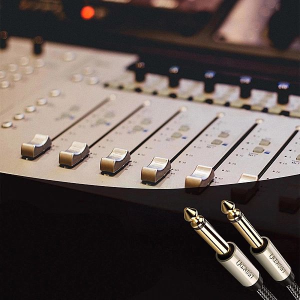 Kabel Ugreen AV128, 10636 mono TS jack 6,35mm / jack 6,35mm 1m - szary