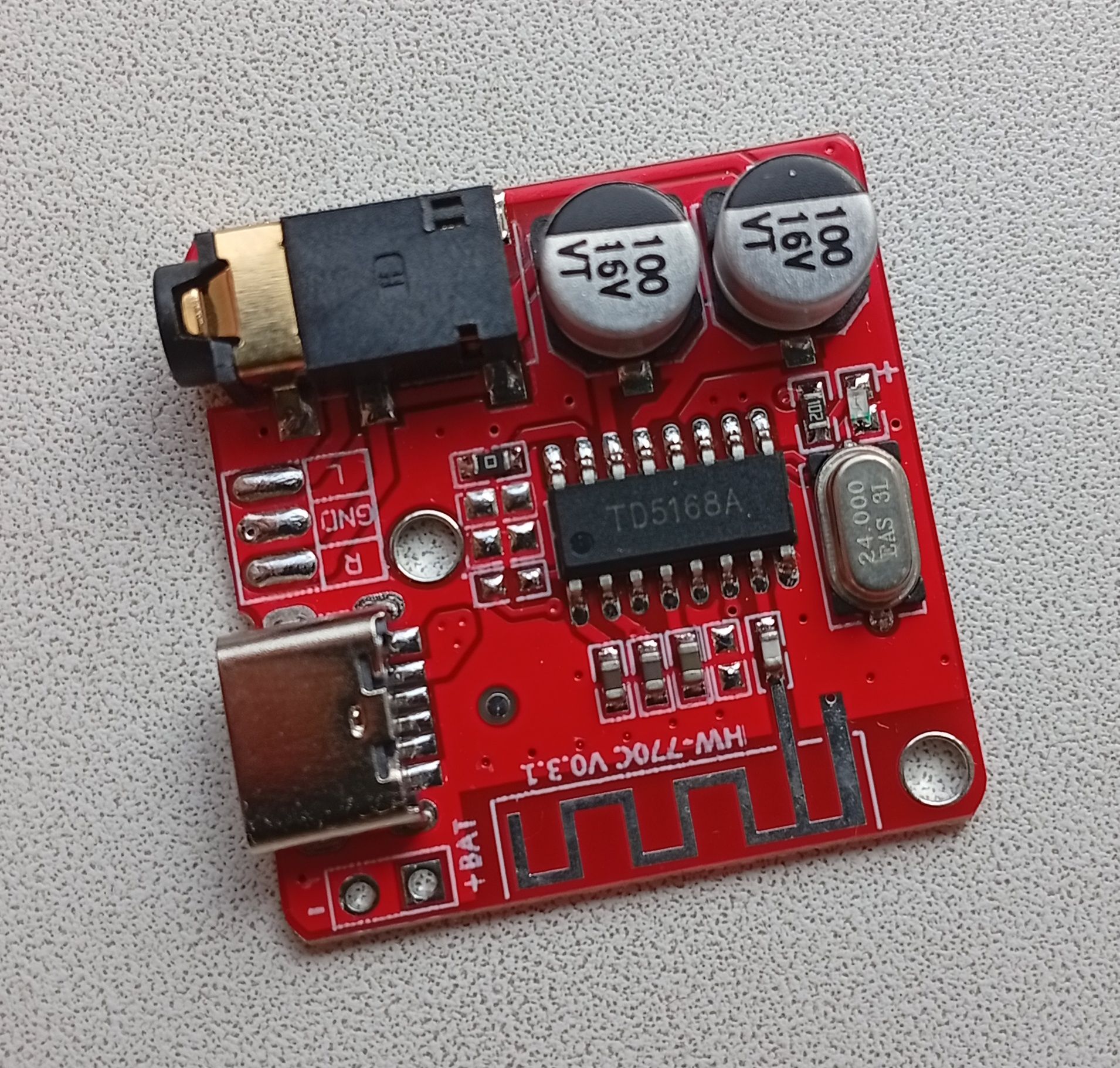 Плата Bluetooth аудиоприемника HW-770C V0.3.1 на базе микро TD5168А