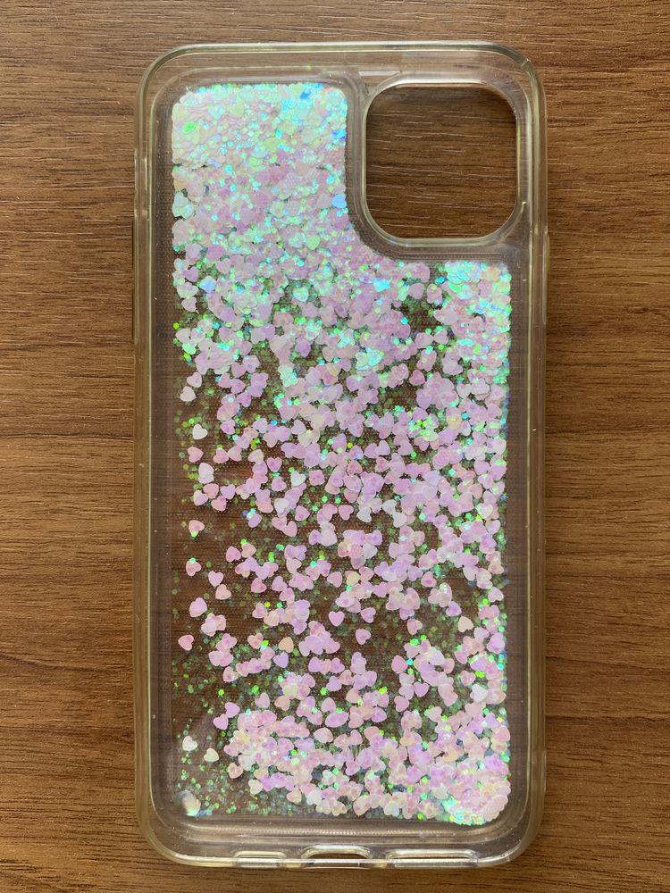 Чохол акваріум iPhone 11 Pro Max, чехол аквариум, сердечки дуохром
