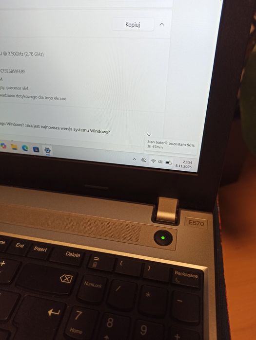 B.ładny Lenovo ThinkPad E570 i5/16GB RAM/dyski 750GB/15,6 FHD/win 11