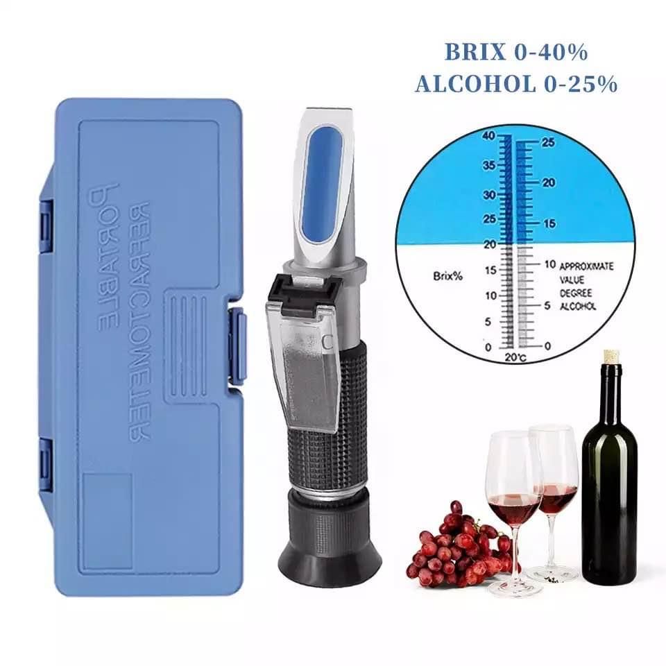 Refratometro para ler o % grau alcool vinho