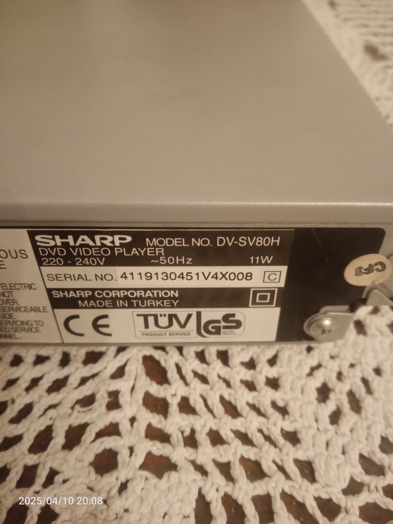 Odtwarzacz dvd SHARP DV-SV80H