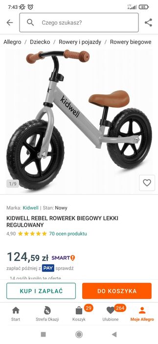 Rower biegowy biegówka rowerek nowy Kidwell Rebel