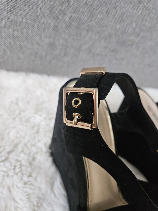 Sandaly na koturnie czarne Jenny letnie  fabrycznie 37