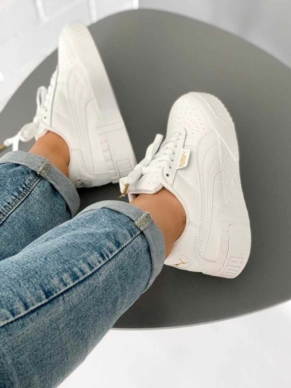 Кожанные кеды Puma Cali white / Puma Cali белые 37 38 39 40