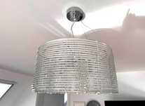 Lampa wisząca ALPIO Italux chrom metal pleciona glamour kryształki!