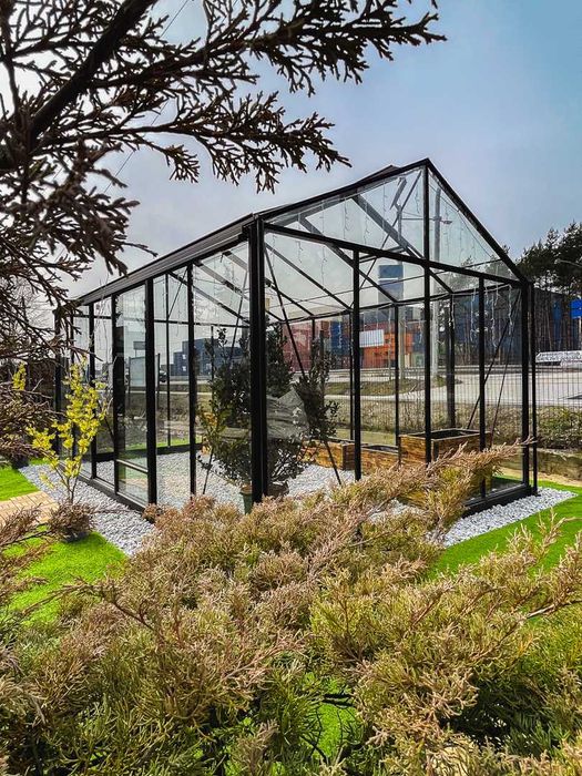 Szklarnia ogrodowa aluminiowa 14,10m2 (309x457), szkło hartowane 4 mm