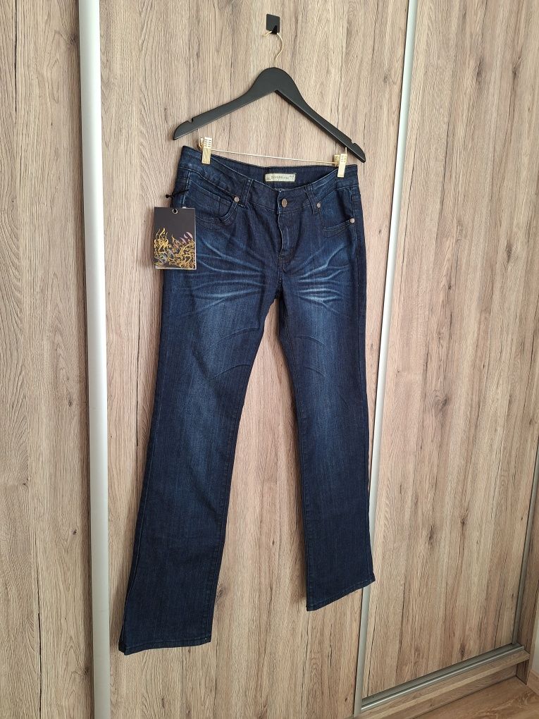 Nowe niebieskie spodnie jeansowe straight męskie rozmiar 32