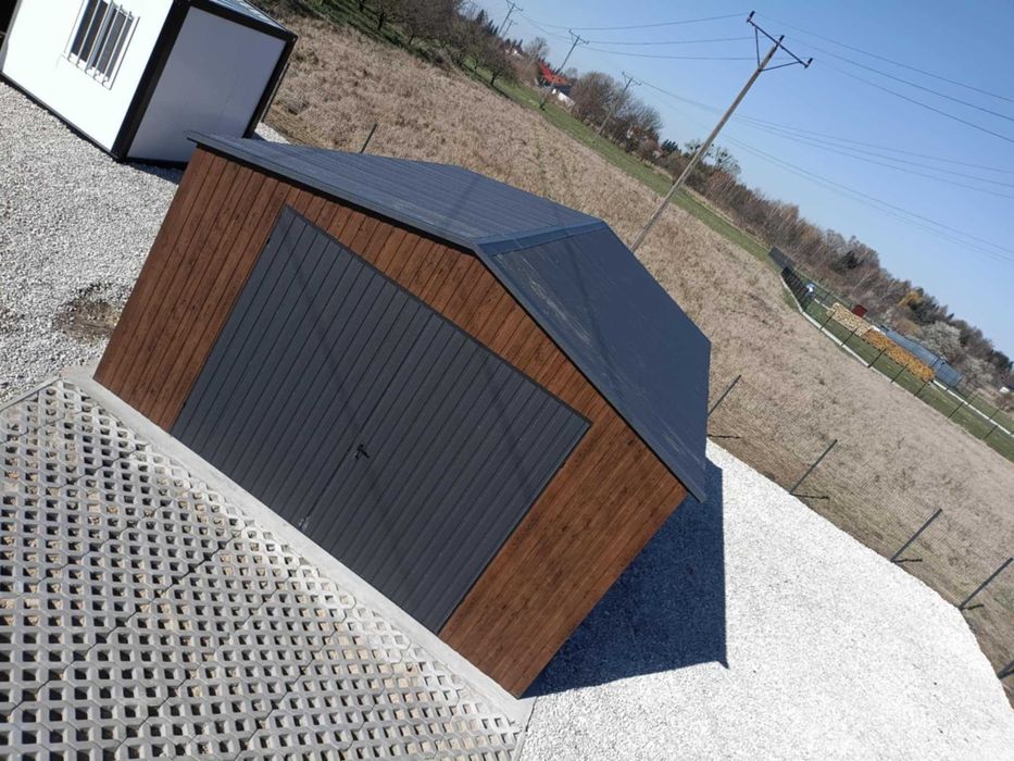 Garaż blaszany 5x7 drewnopodobny, garaże 4x6,5x6,6x6,7x6 z profili,