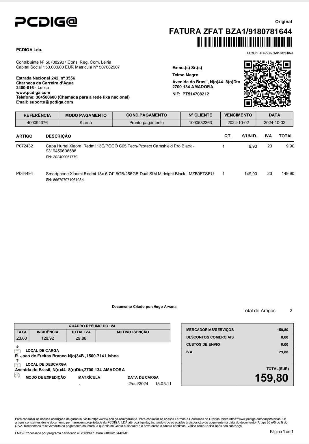 REDMI 13C. Muito pouco uso , com fatura