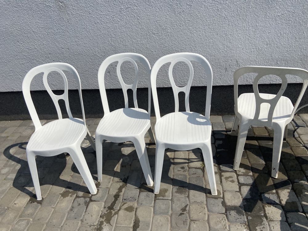 Krzesła ogrodowe białe plastik