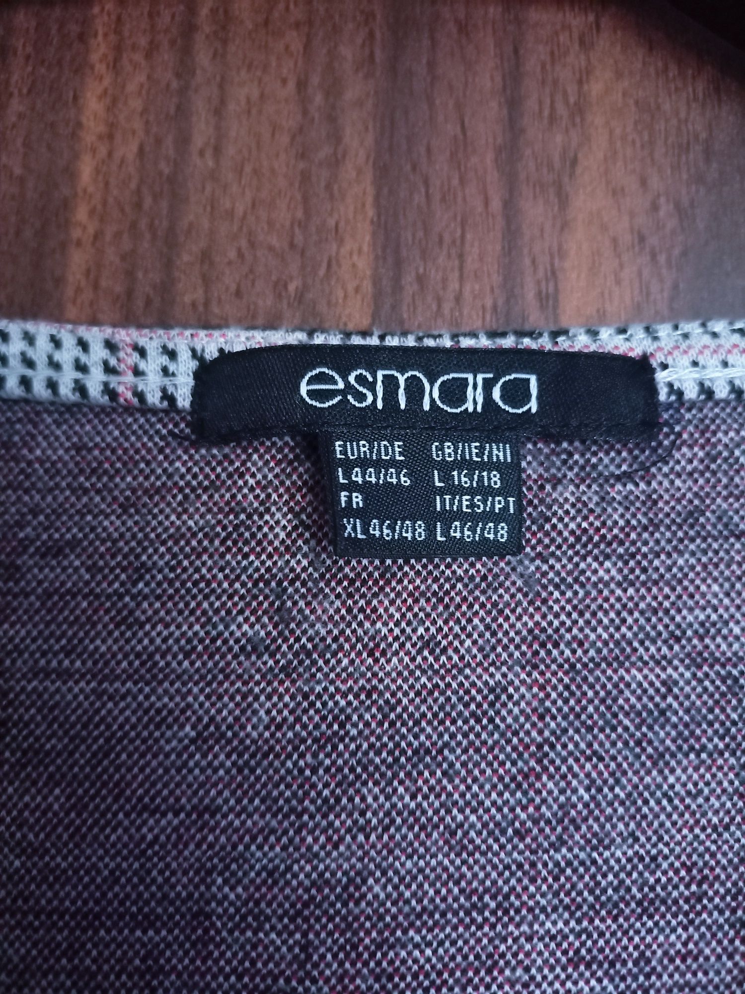 Esmara sukienka 44/46 w kratkę szara czarna różowa kratka krótki rękaw