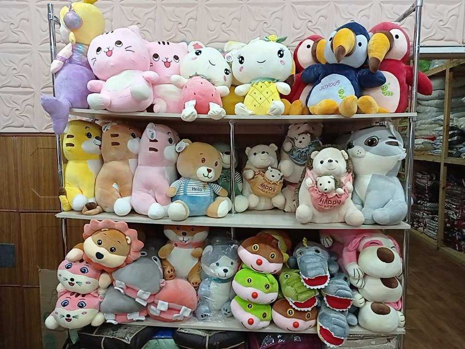 Плед игрушка подушка 3в1 кот мишка хомяк собака лев бегемот