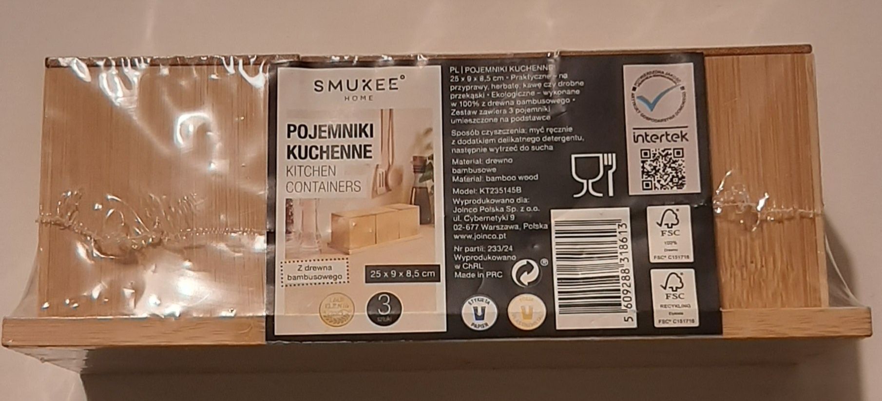 Smukee nowy pojemnik kuchenny bambusowy