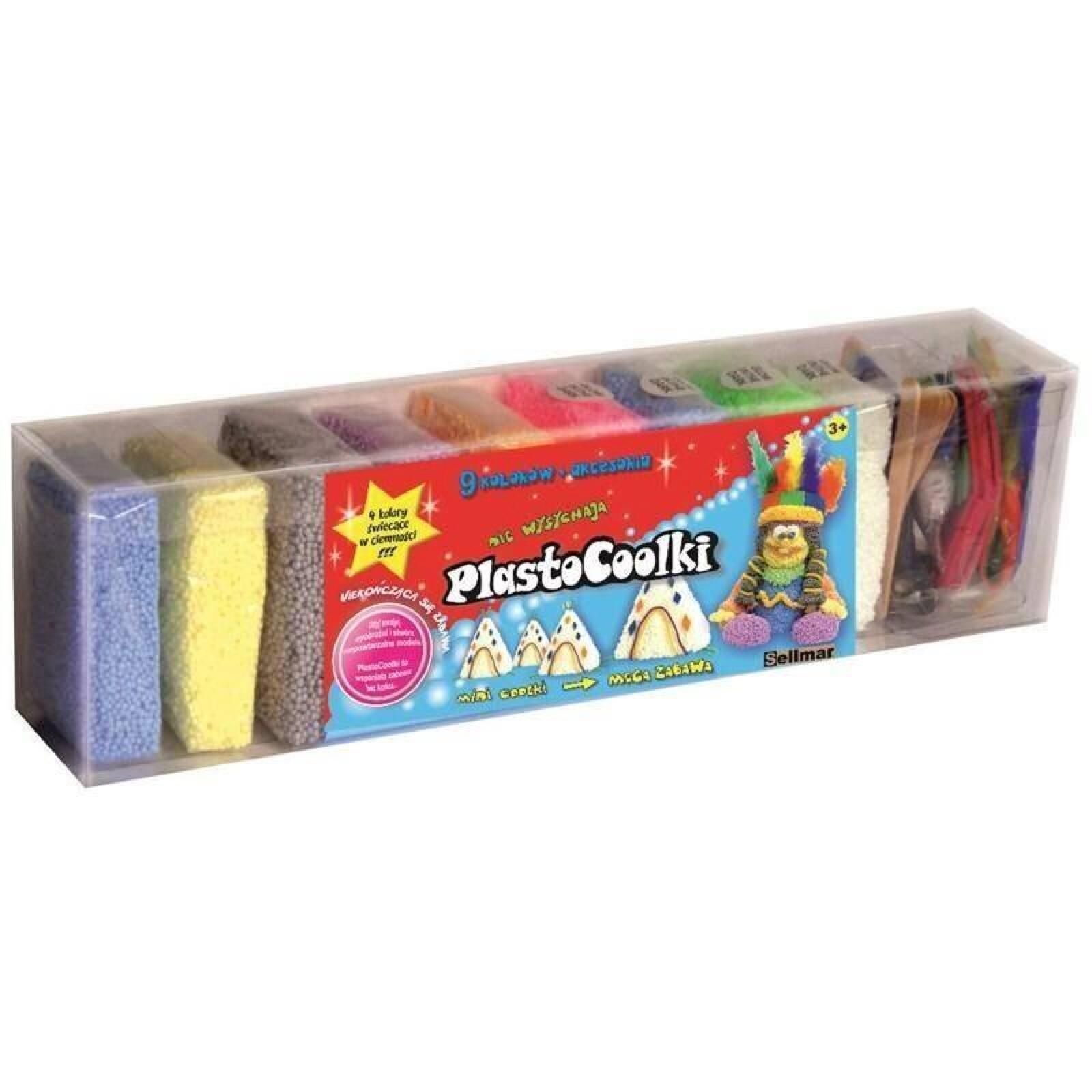 PlastoCoolki: akcesoria świecące 9 sztuk pudełko,120x416 mm