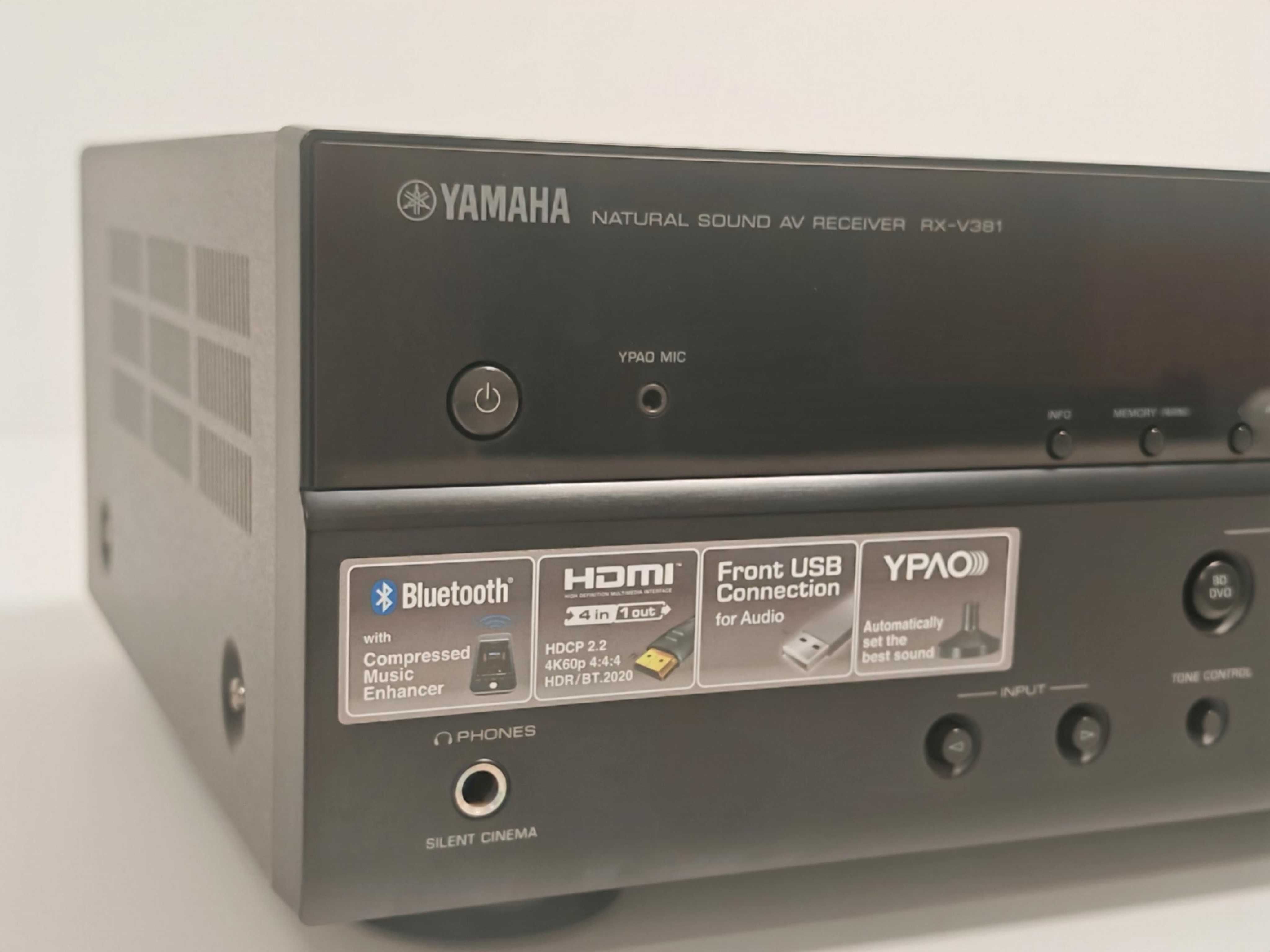 Amplituner Yamaha RX-V381 Czarny + pilot Bluetooth 5x 100W Zadbany