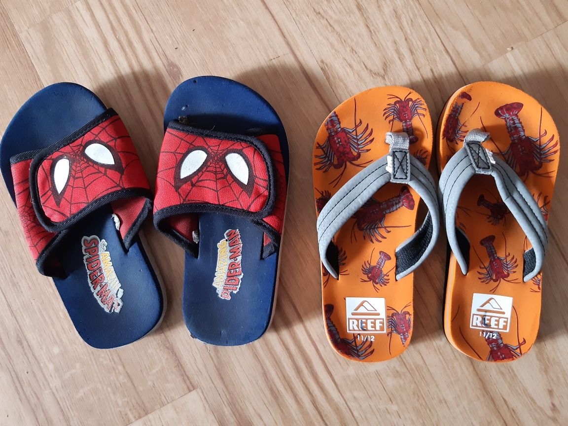 ODDAM buty Japonki REEF jak nowe dł wkł 19cm r.28-29 klapki SpiderMan