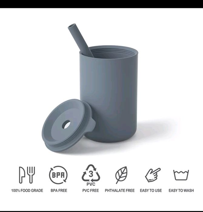 Зручна силіконова чашка котик, 250мл, утримує тепло напою довше