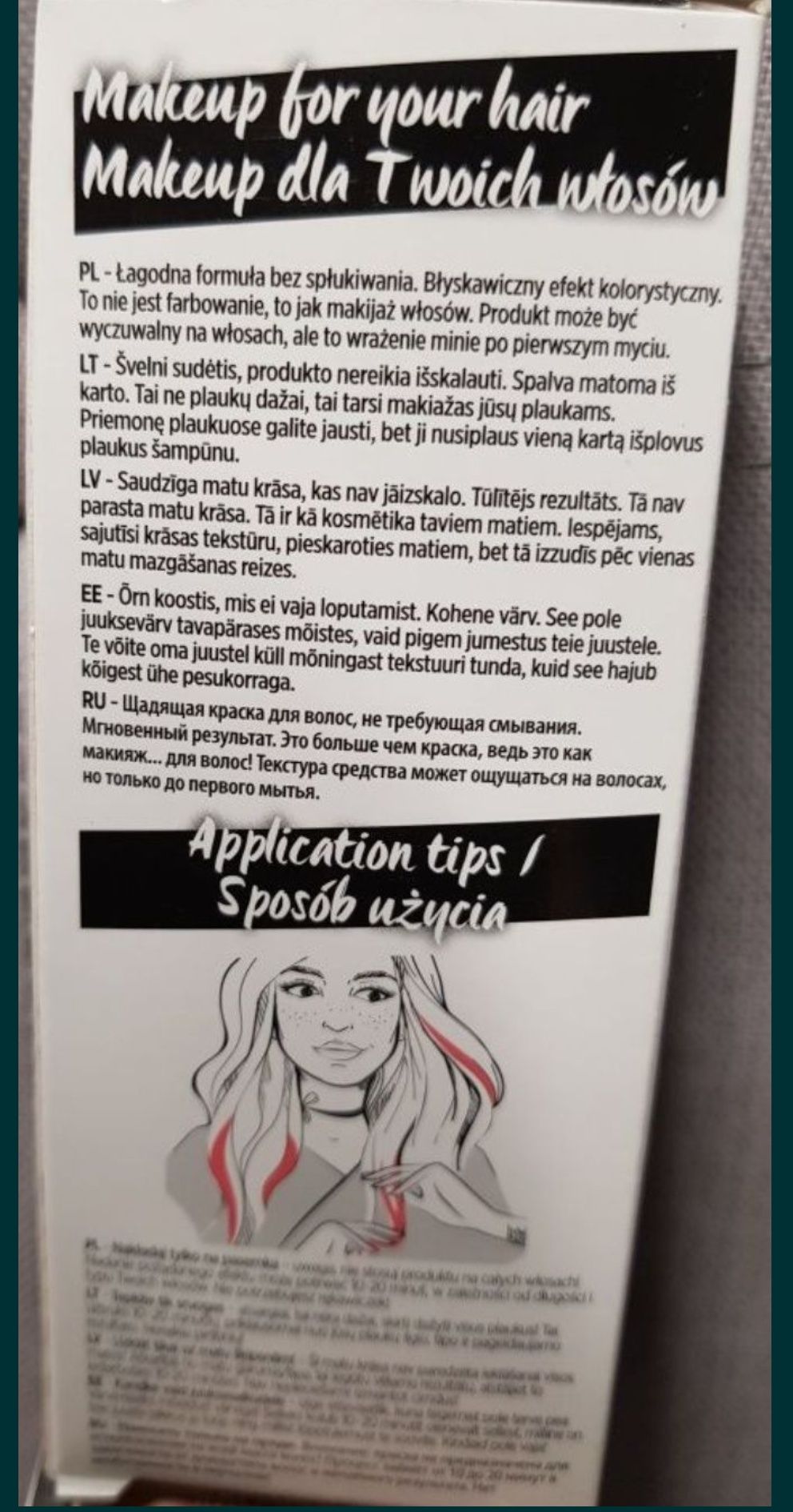 Zmywalna różowa farba do włosów Loreal  cena za 10 szt.+ 2 gratis