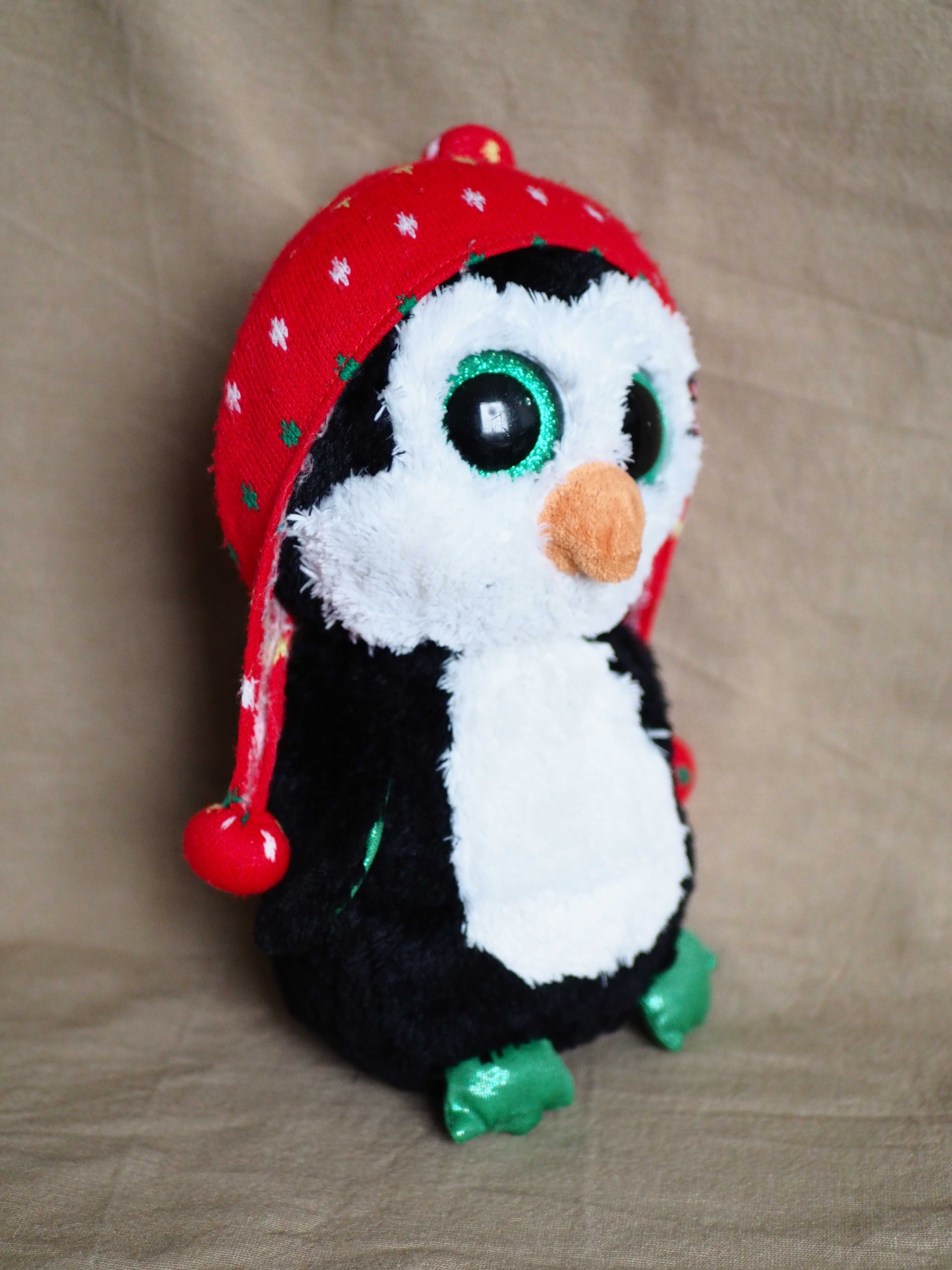 Pingwin Ty w czapce, 30 cm, maskotka pingwin, pingwinek TY