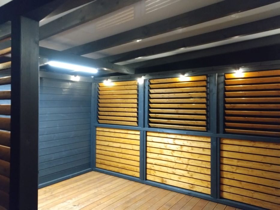 Drewniane zadaszenie tarasu, pergola, wiata, taras, poliwęglan!