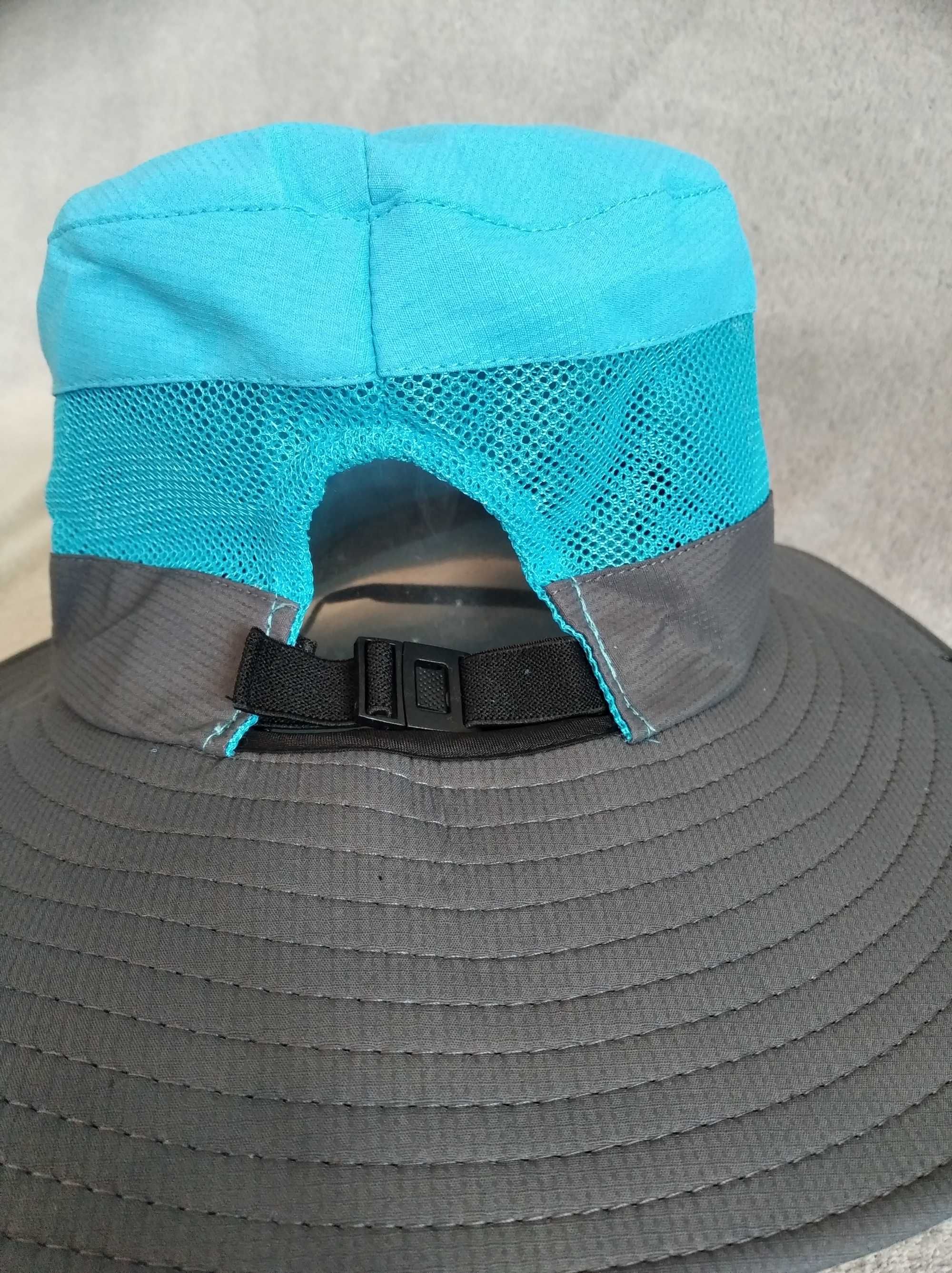 Damski kapelusz turystyczny trekkingowy 54 - 56 cm niebieski/szary