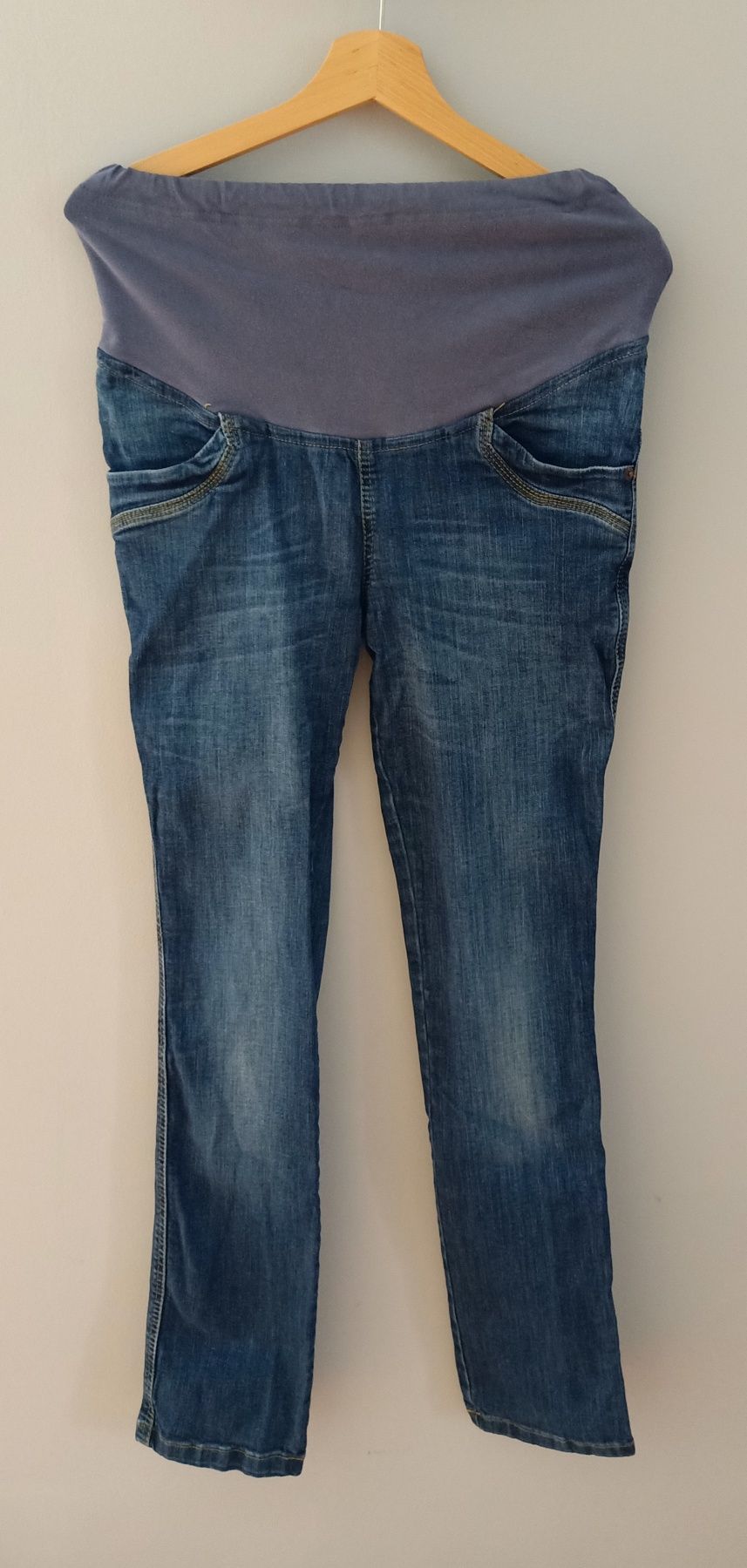Branco spodnie jeansowe rurki ciążowe z panelem, rozmiar L