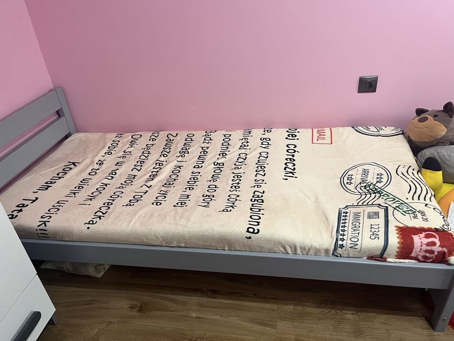 Lozko szare dzieciece