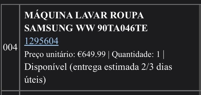 Maquina de lavar roupa Samsung - menos de 1 ano de uso (ótimo estado)
