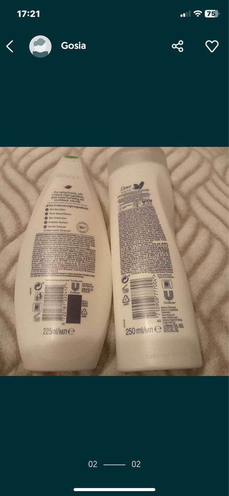 DOVE balsam + żel