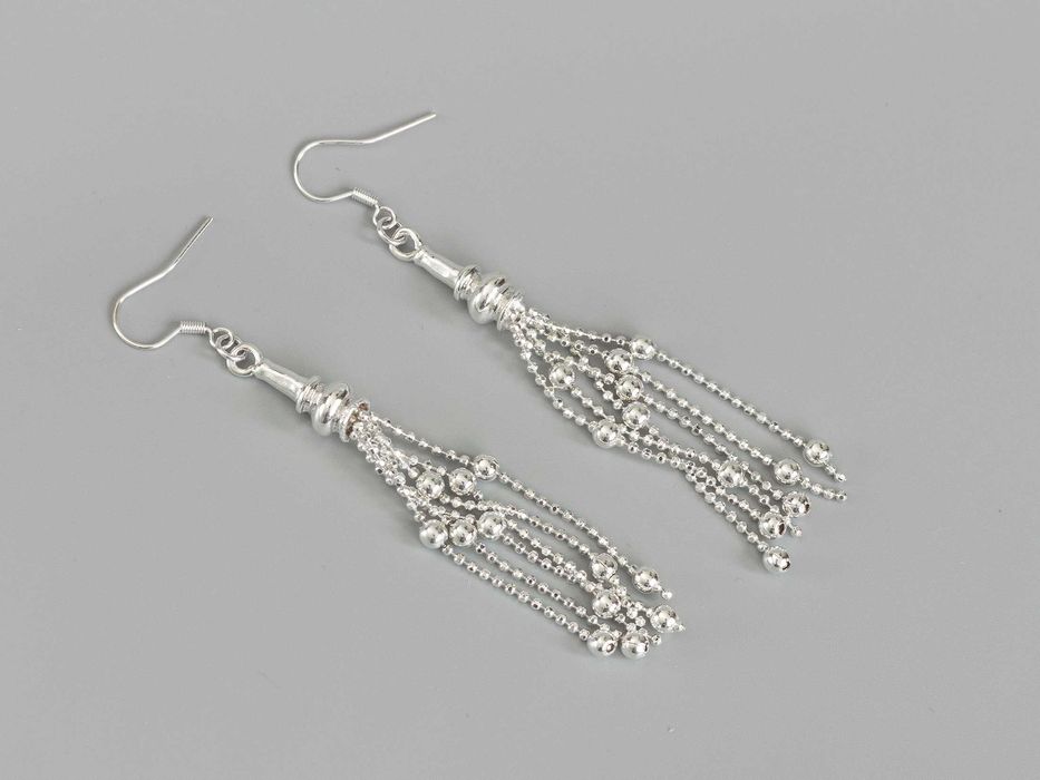 Kolczyki łańcuszki kuleczki