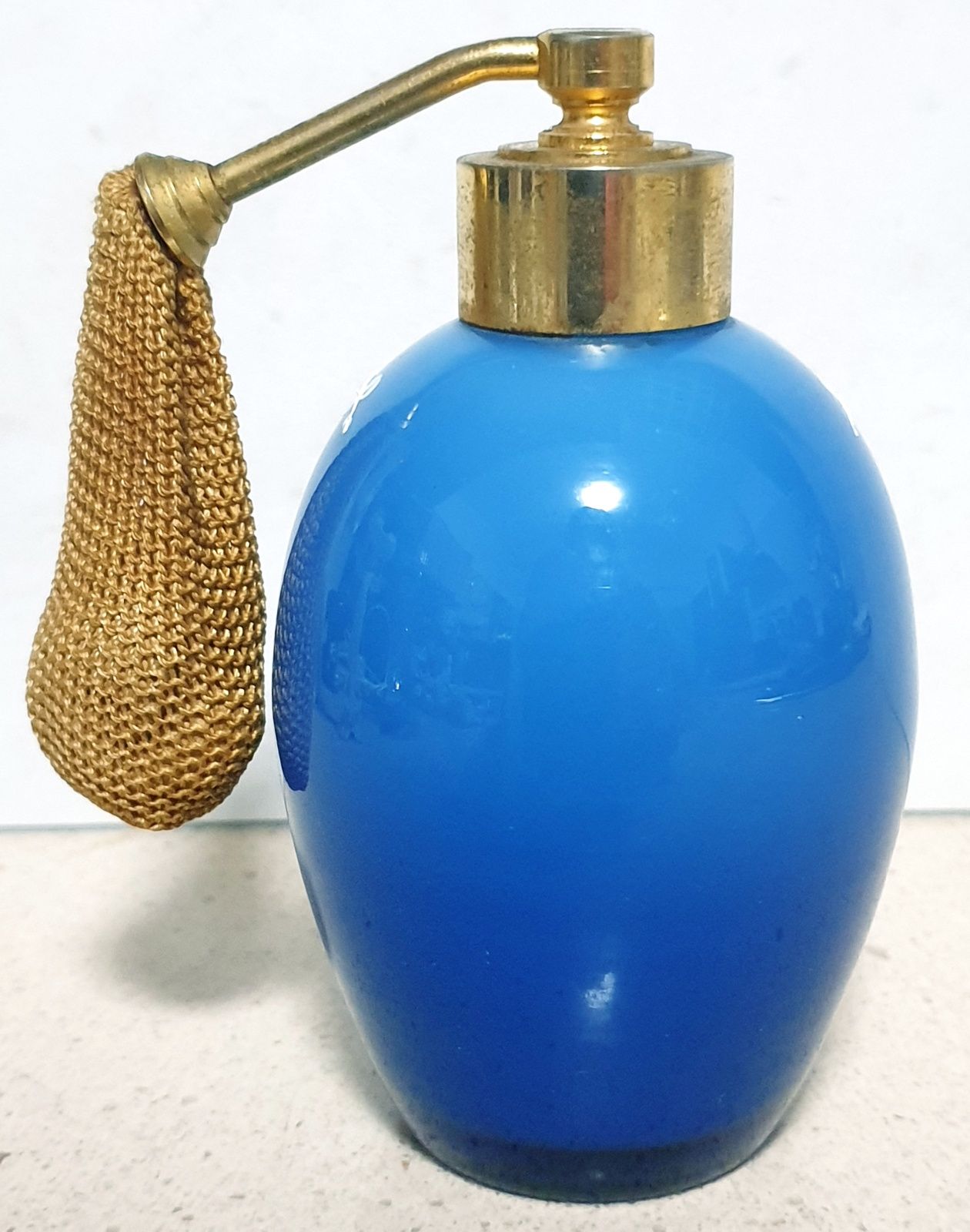 Raro antigo frasco de perfume opalino-decoração em pasta de vidro