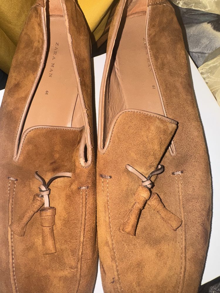 Zara Mokasyny Loefersy meskie 44 zamsz brazowe nubuk