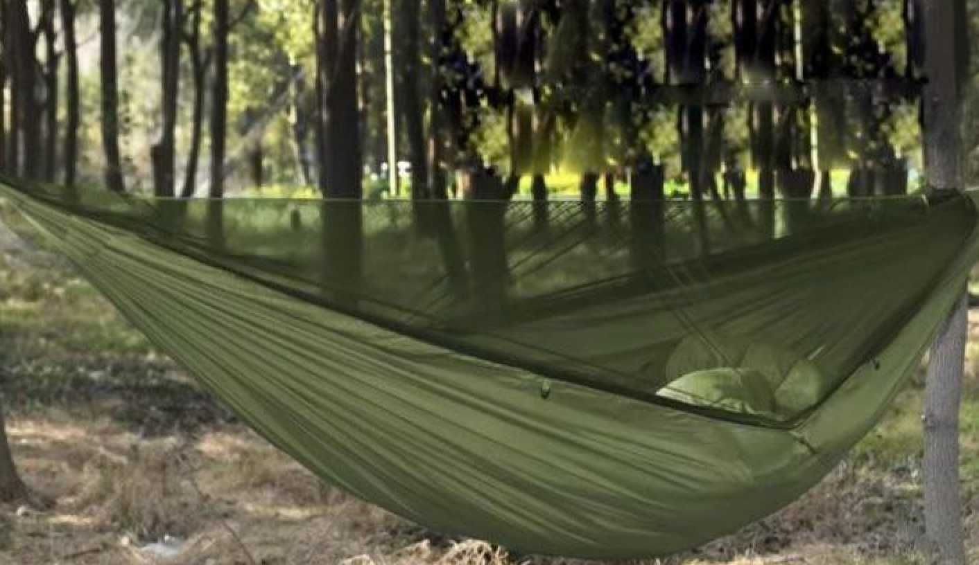 Zestaw XXL Hamak z Moskitierą Turystyczny Survival 250kg + Tarp +Torba