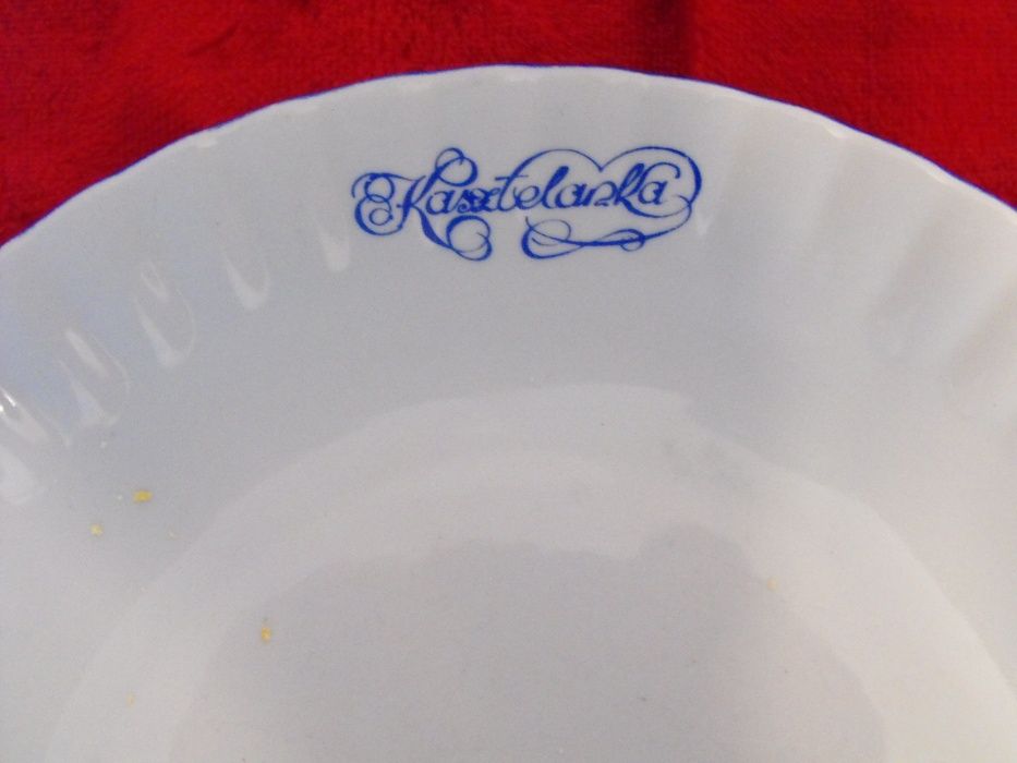 Talerze porcelana Kasztelanka Drezdenko spodek PRL Chodzież - stan BDB