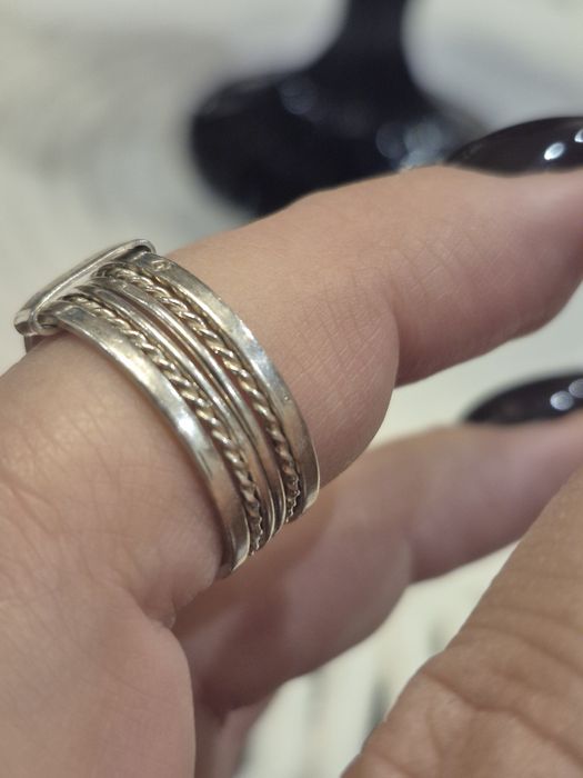 Stary srebrny pierścionek Warmet średnica 19,5 mm