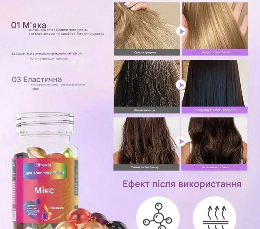 Капсули для волосся.  МІКС