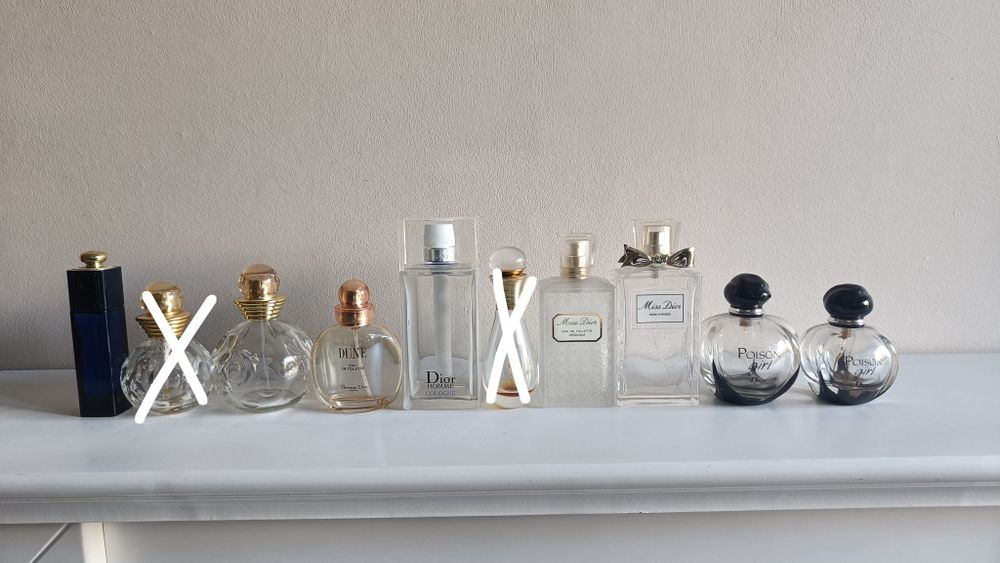 Flakony butelki po perfumach Dior - zestaw nr 4 - 8 sztuk