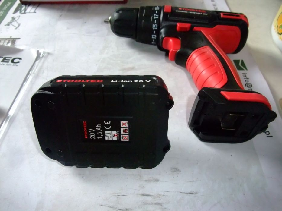Wiertarko-wkrętarka Tooltec 20V,aku Li-jon1,5Ah