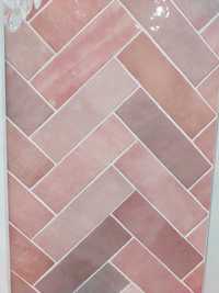 Płytka cegiełka 6,5x20 cm różowa Artisan Rose Mallow