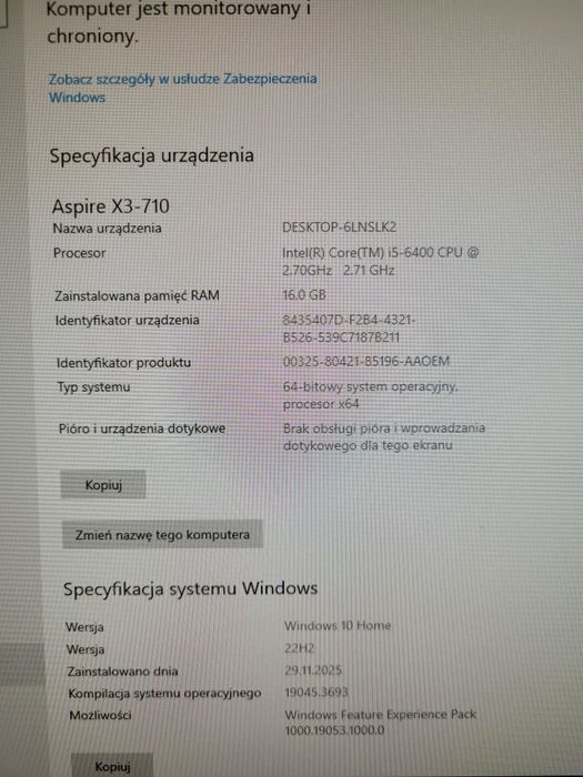 Komputer Acer X3-710