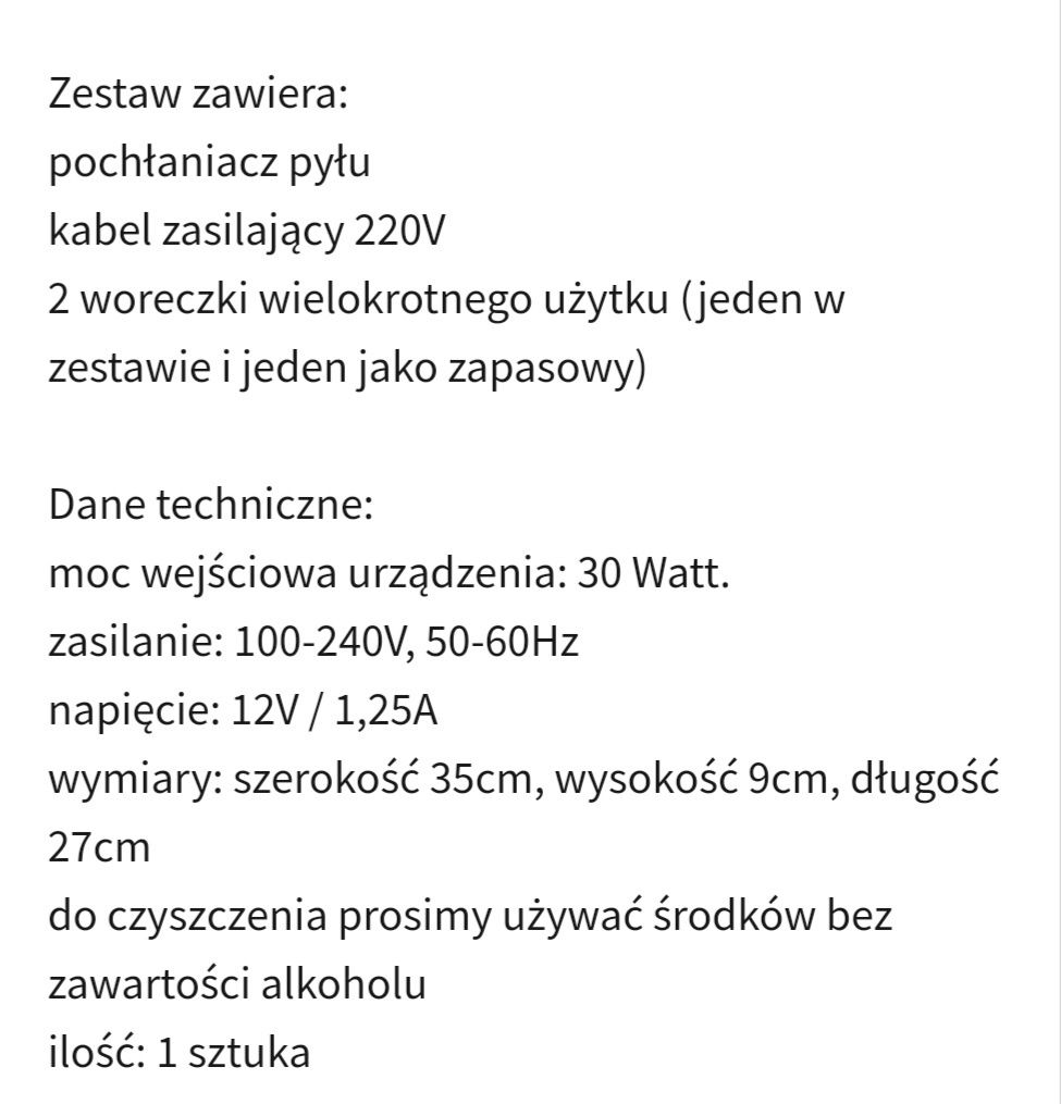 Pochłaniacz pyłu W3