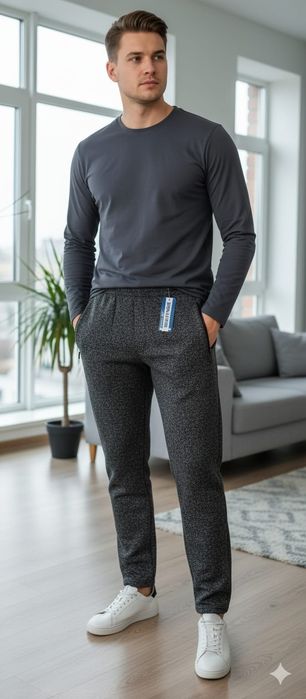 L 82/88cm pas męskie spodnie nowe dresowe ocieplane