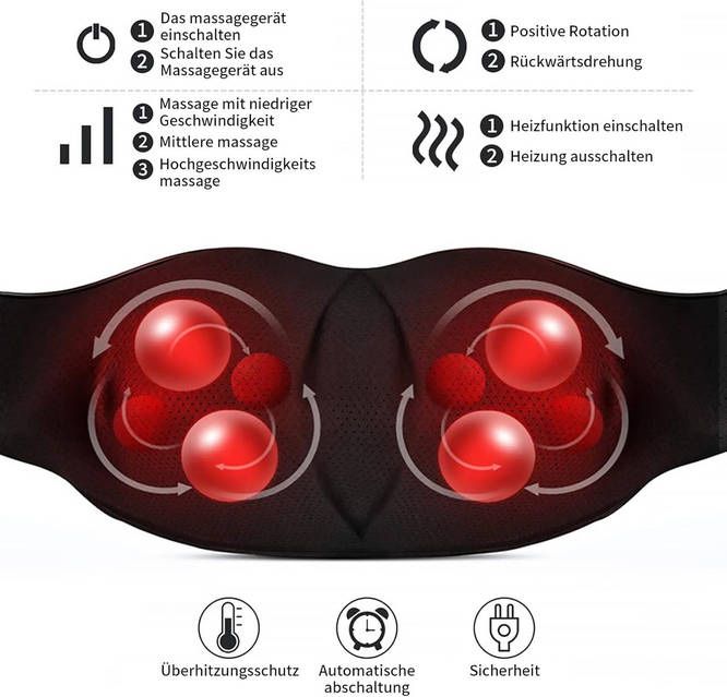 Масажер для шиї з нагріванням, iKristin Shiatsu Massager 3D