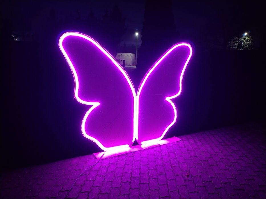 Ścianka dekoracyjna Skrzydła Motyla neon XXL