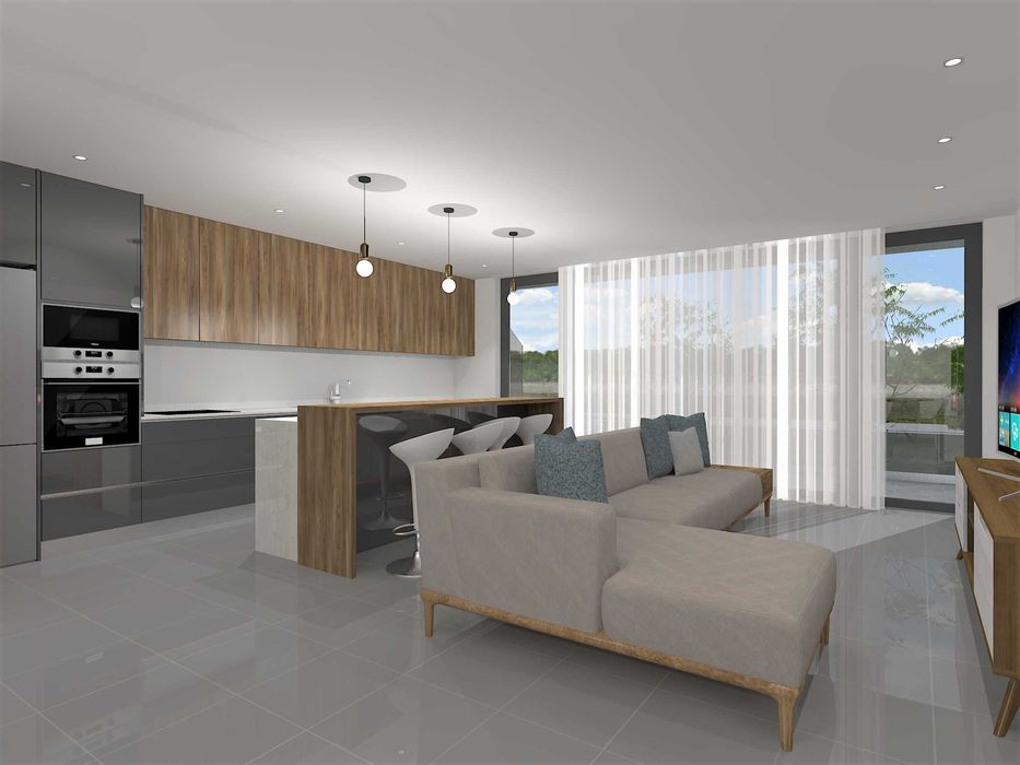 Projetos em Desenho 3D. Cozinhas. Mobiliário por medida.